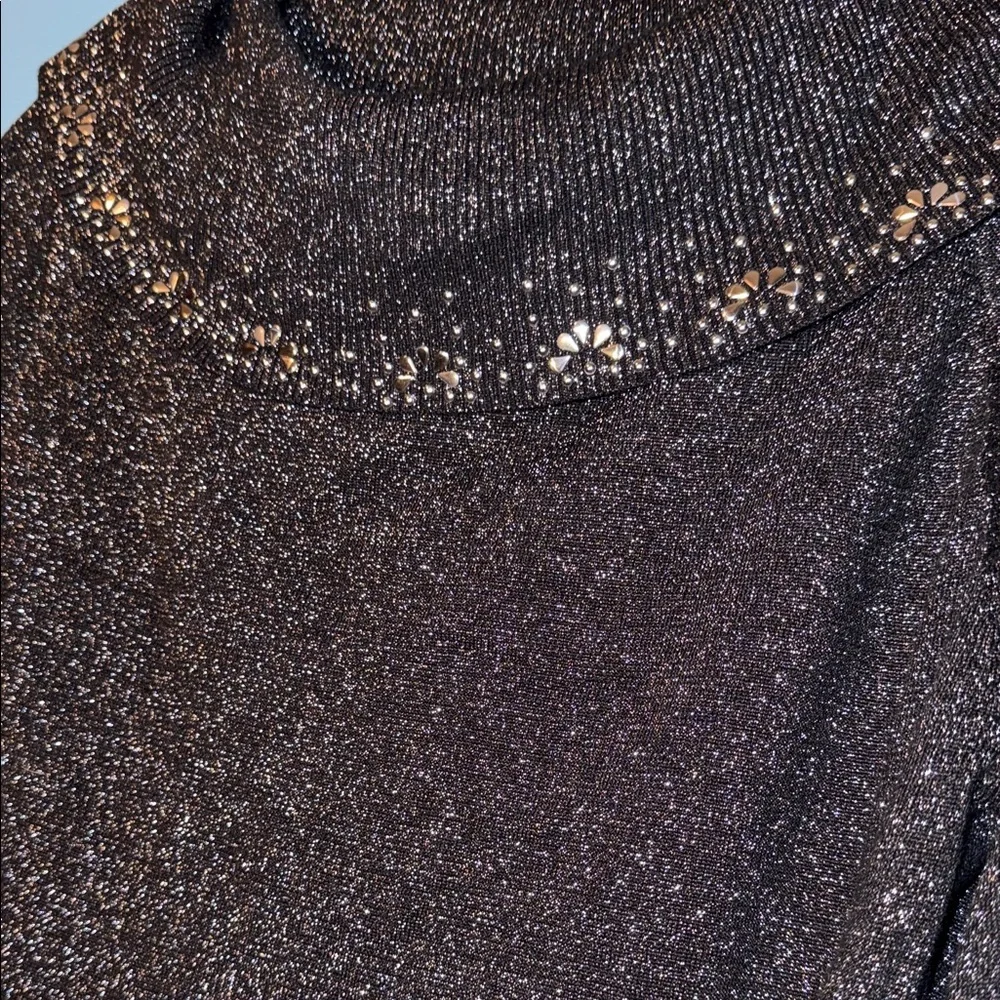 Madison and Hudson Elegant Black Glitter Women's Top